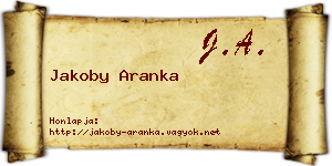 Jakoby Aranka névjegykártya