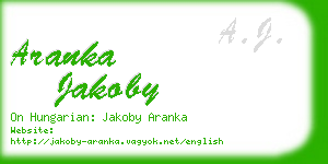 aranka jakoby business card